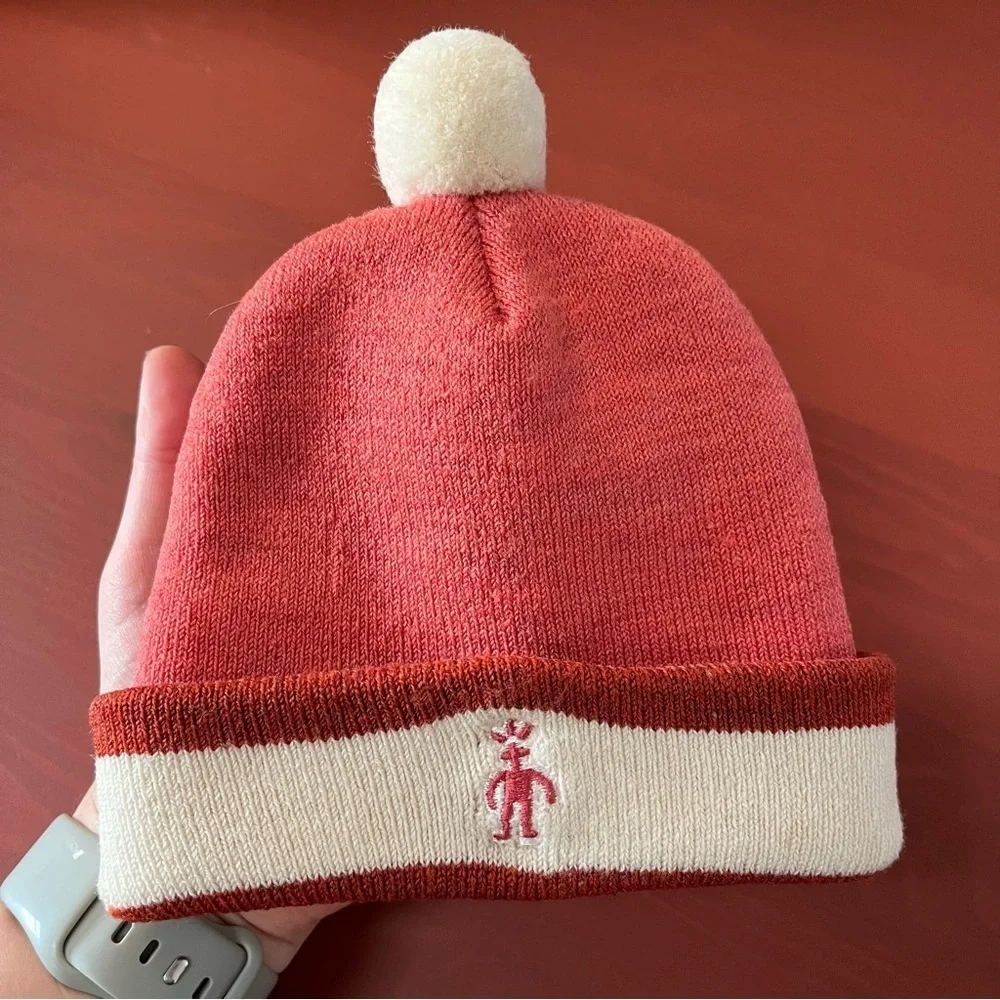 Smartwool Infant Baby Wool Blend Pom Beanie Winter Hat Coral Pink